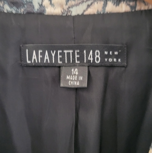 Lafayette 148 New York Metallic Brocade Blazer Jacket Size 14 - Picture 3 of 7